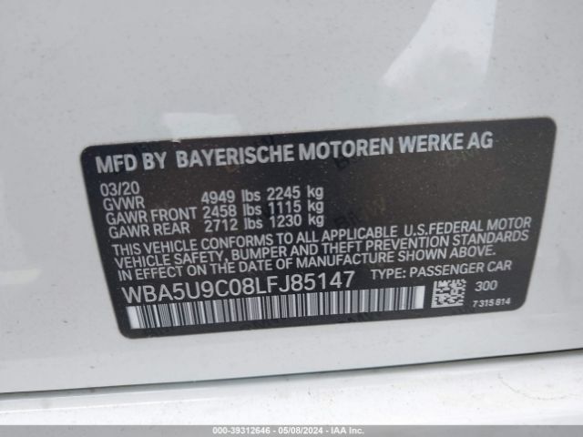 Photo 8 VIN: WBA5U9C08LFJ85147 - BMW 3 SERIES 