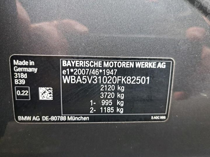 Photo 3 VIN: WBA5V31020FK82501 - BMW SERIE 3 