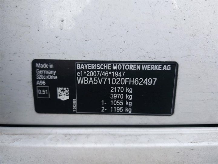 Photo 12 VIN: WBA5V71020FH62497 - BMW SERIE 3 