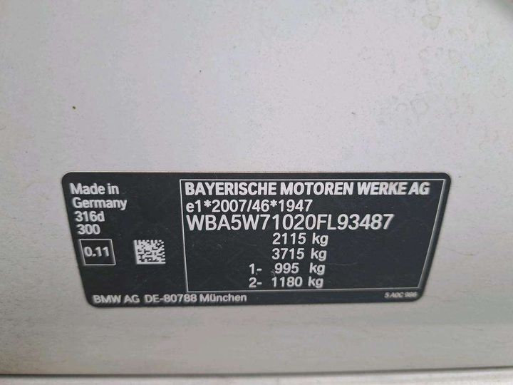 Photo 7 VIN: WBA5W71020FL93487 - BMW SERIE 3 BERLINE 