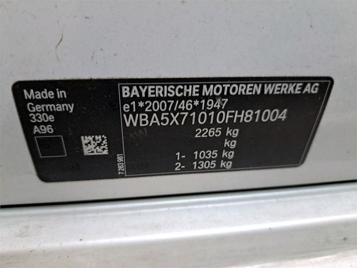 Photo 12 VIN: WBA5X71010FH81004 - BMW SERIE 3 