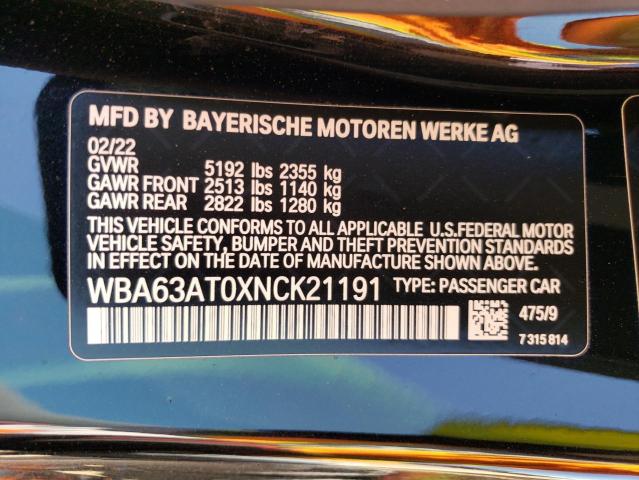 Photo 11 VIN: WBA63AT0XNCK21191 - BMW M440XI 