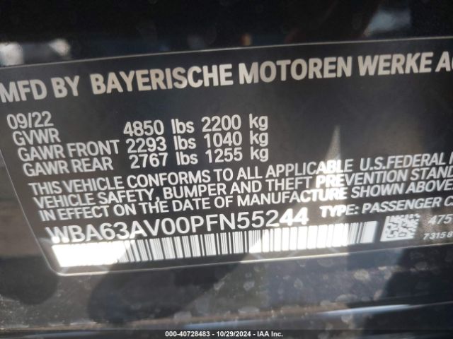 Photo 8 VIN: WBA63AV00PFN55244 - BMW 430I 