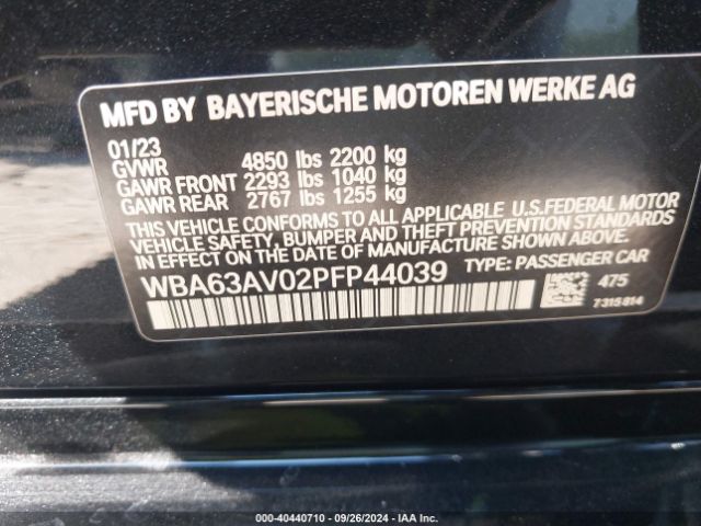 Photo 8 VIN: WBA63AV02PFP44039 - BMW 430I 