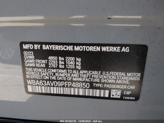 Photo 8 VIN: WBA63AV09PFP48850 - BMW 4 SERIES 