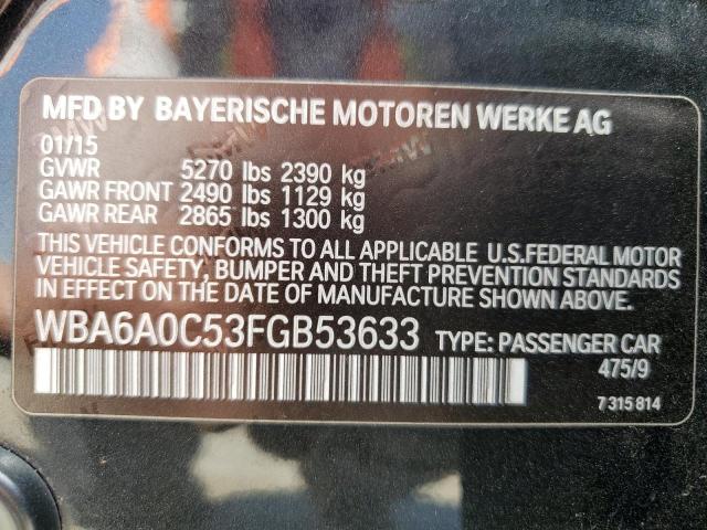 Photo 12 VIN: WBA6A0C53FGB53633 - BMW 6 SERIES 