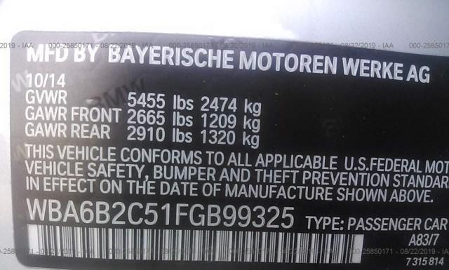 Photo 8 VIN: WBA6B2C51FGB99325 - BMW 650 