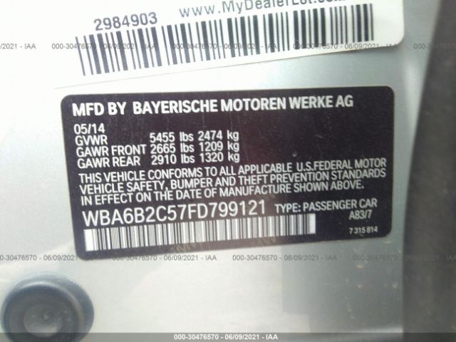 Photo 8 VIN: WBA6B2C57FD799121 - BMW 6 