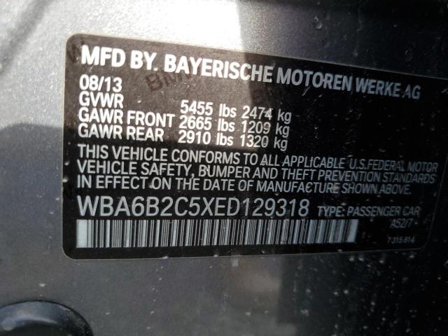 Photo 11 VIN: WBA6B2C5XED129318 - BMW 6 SERIES 