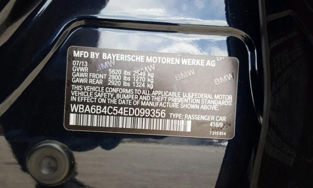 Photo 9 VIN: WBA6B4C54ED099356 - BMW 650 