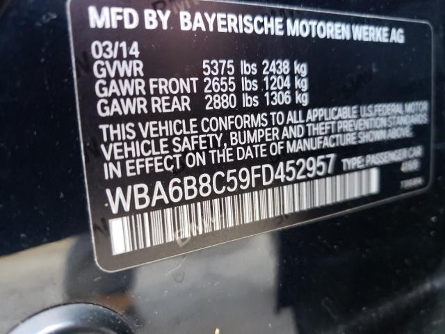 Photo 9 VIN: WBA6B8C59FD452957 - BMW 640 XI GRA 