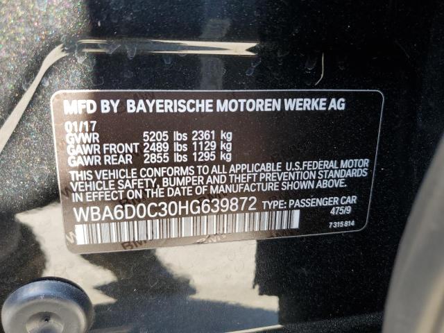 Photo 11 VIN: WBA6D0C30HG639872 - BMW 640 I GRAN 