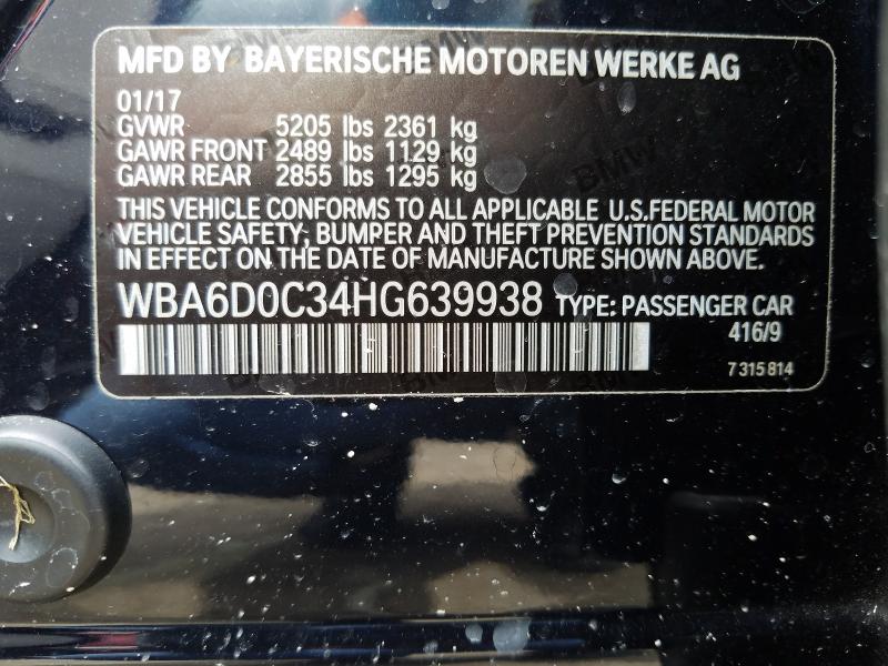 Photo 9 VIN: WBA6D0C34HG639938 - BMW 640 I GRAN 