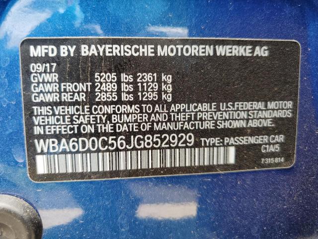 Photo 11 VIN: WBA6D0C56JG852929 - BMW 640 I GRAN 