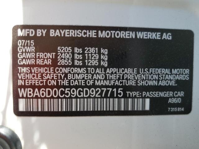 Photo 11 VIN: WBA6D0C59GD927715 - BMW 640 I GRAN 