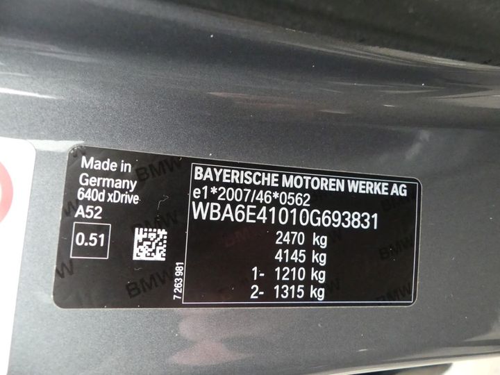 Photo 5 VIN: WBA6E41010G693831 - BMW BMW 6 SERIES 