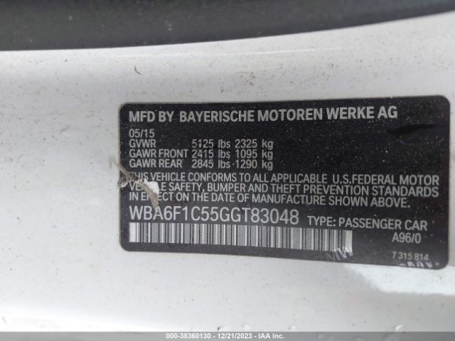 Photo 8 VIN: WBA6F1C55GGT83048 - BMW 640I 