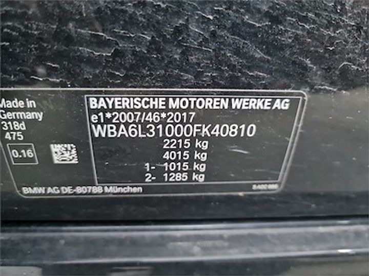 Photo 11 VIN: WBA6L31000FK40810 - BMW 3 SERIES TOURING 