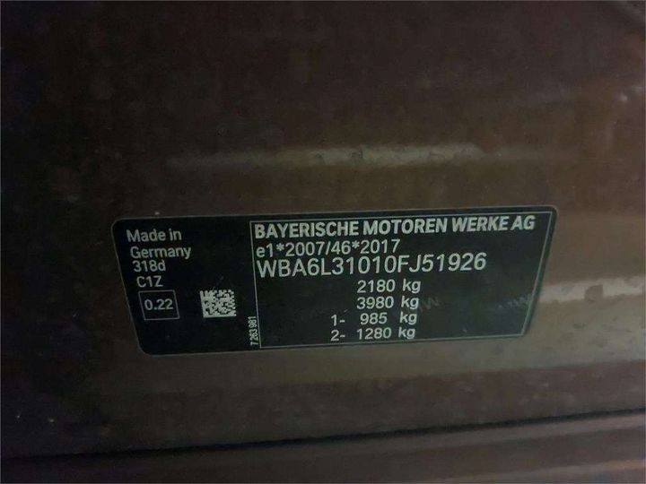 Photo 8 VIN: WBA6L31010FJ51926 - BMW SERIE 3 TOURING 