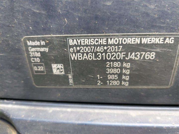 Photo 8 VIN: WBA6L31020FJ43768 - BMW SERIE 3 TOURING 