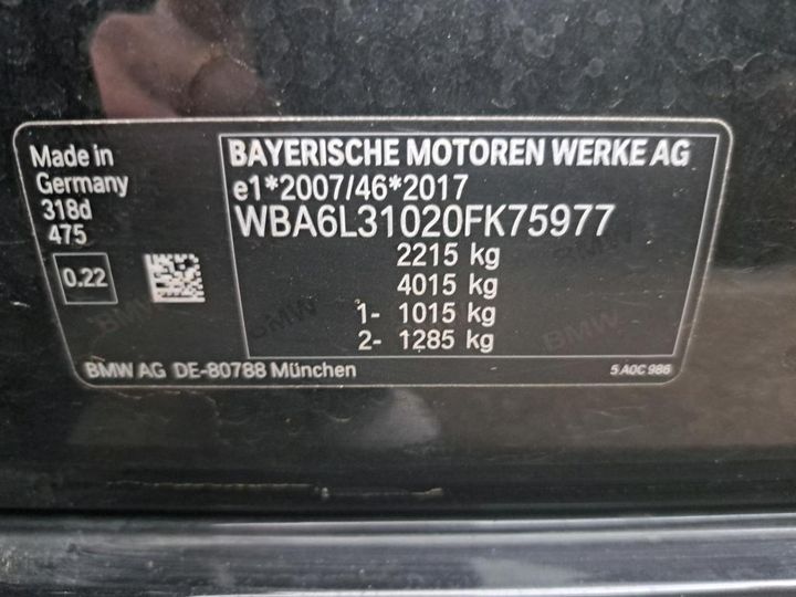 Photo 3 VIN: WBA6L31020FK75977 - BMW SERIE 3 TOURING 