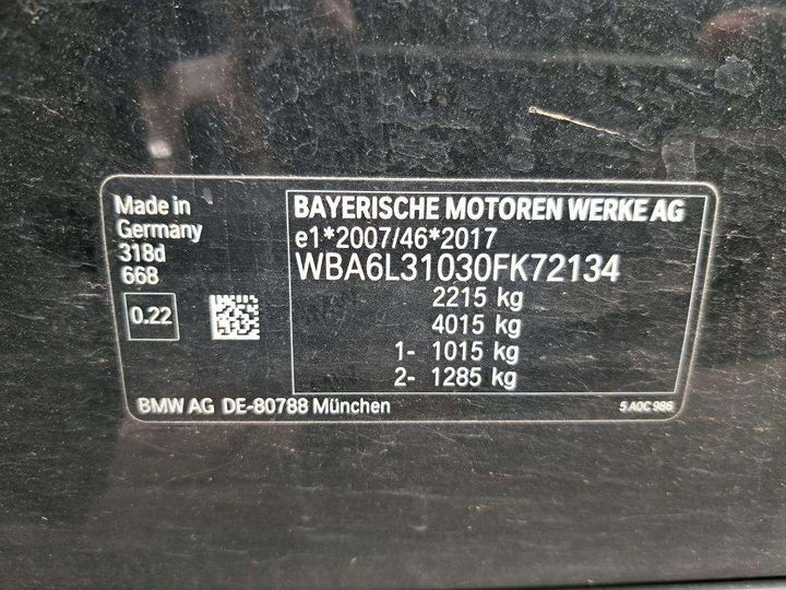 Photo 7 VIN: WBA6L31030FK72134 - BMW SERIE 3 TOURING 