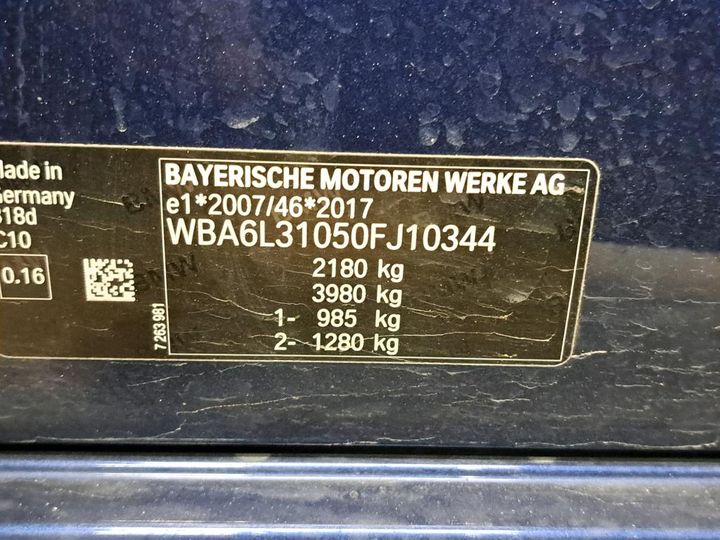 Photo 5 VIN: WBA6L31050FJ10344 - BMW 3 TOURING 