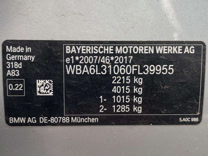 Photo 7 VIN: WBA6L31060FL39955 - BMW SERIE 3 TOURING 