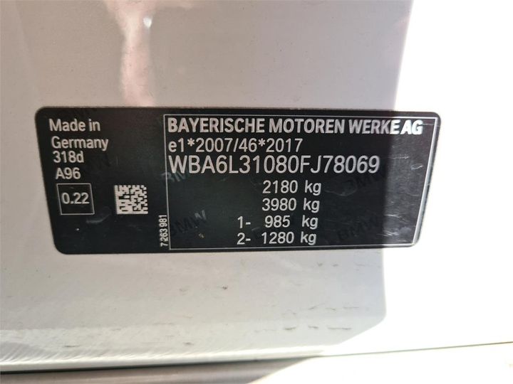 Photo 13 VIN: WBA6L31080FJ78069 - BMW 3-SERIE 