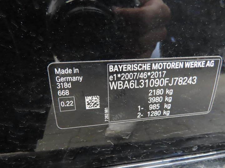 Photo 12 VIN: WBA6L31090FJ78243 - BMW 318D 