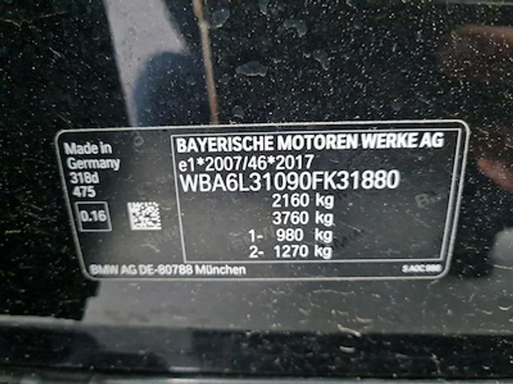 Photo 10 VIN: WBA6L31090FK31880 - BMW 3 TOURING DIESEL - 2019 