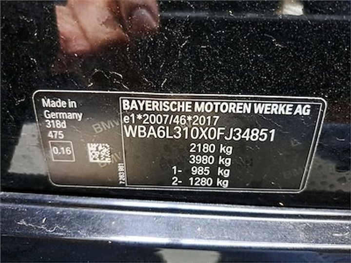 Photo 11 VIN: WBA6L310X0FJ34851 - BMW 3 TOURING DIESEL - 2019 