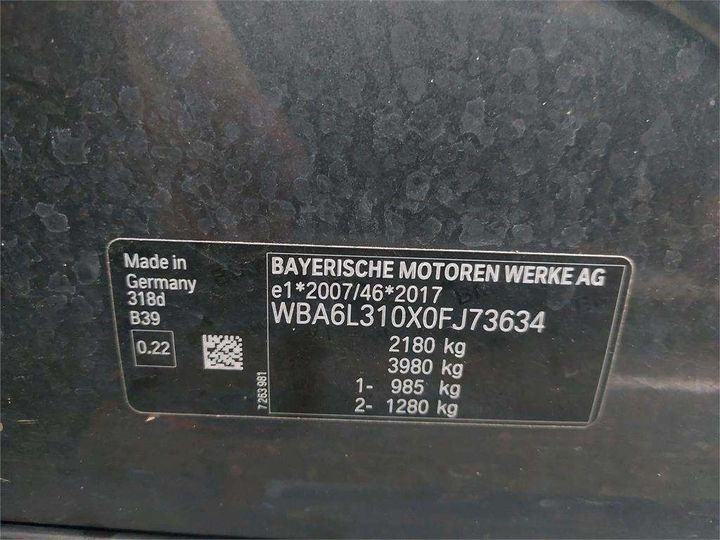 Photo 8 VIN: WBA6L310X0FJ73634 - BMW SERIE 3 TOURING 