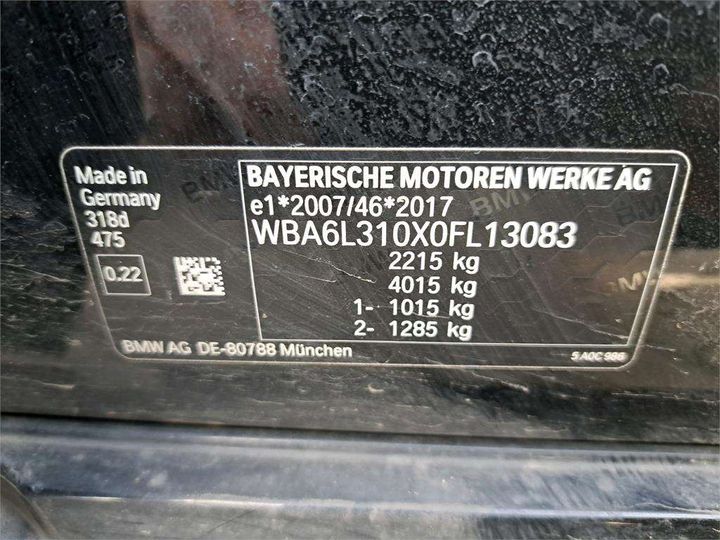 Photo 8 VIN: WBA6L310X0FL13083 - BMW SERIE 3 TOURING 