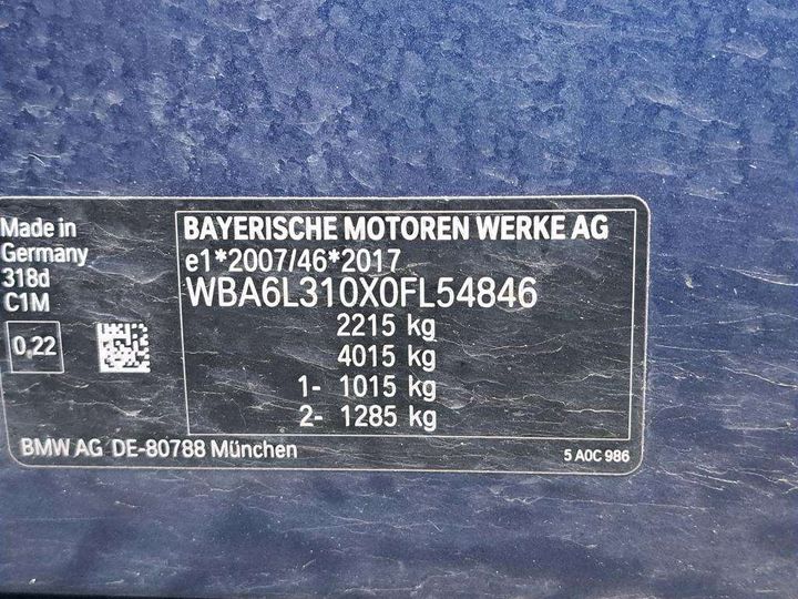 Photo 7 VIN: WBA6L310X0FL54846 - BMW SERIE 3 TOURING 