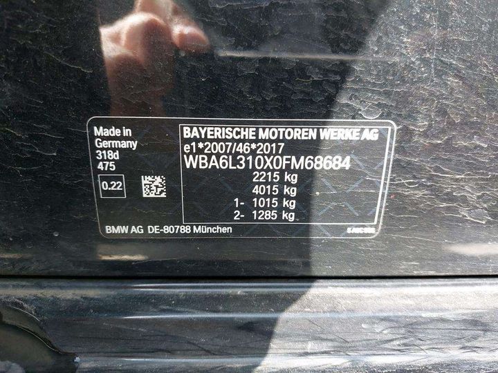 Photo 7 VIN: WBA6L310X0FM68684 - BMW SERIE 3 TOURING 