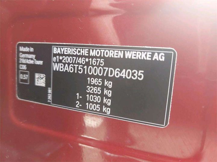 Photo 8 VIN: WBA6T510007D64035 - BMW SERIE 2 ACTIVE TOURER 