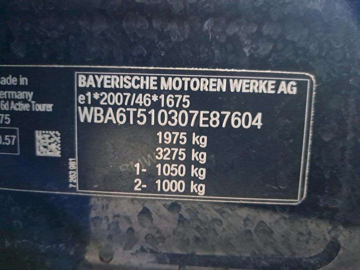 Photo 7 VIN: WBA6T510307E87604 - BMW SERIE 2 ACTIVE TOURER 