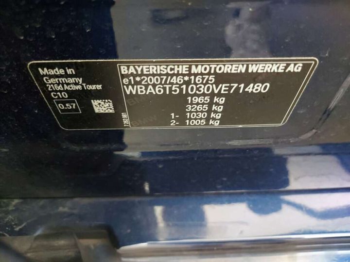 Photo 36 VIN: WBA6T51030VE71480 - BMW 216D 