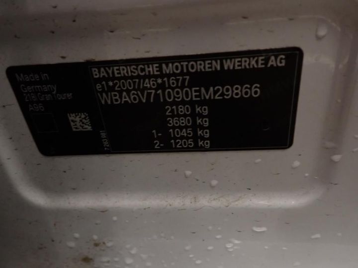 Photo 11 VIN: WBA6V71090EM29866 - BMW SERIE 2 GRAN TOURER 