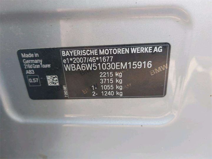 Photo 8 VIN: WBA6W51030EM15916 - BMW SERIE 2 GRAN TOURER 