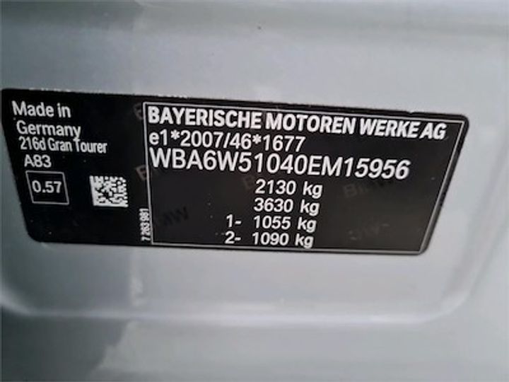 Photo 11 VIN: WBA6W51040EM15956 - BMW 2 GRAN TOURER DIESEL - 2018 