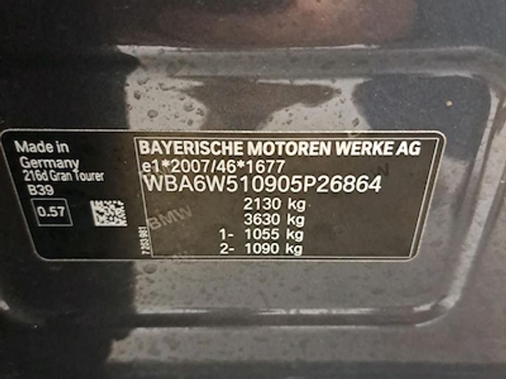 Photo 10 VIN: WBA6W510905P26864 - BMW 2 GRAN TOURER DIESEL - 2018 