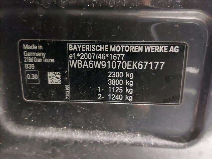 Photo 8 VIN: WBA6W91070EK67177 - BMW SERIE 2 GRAN TOURER 