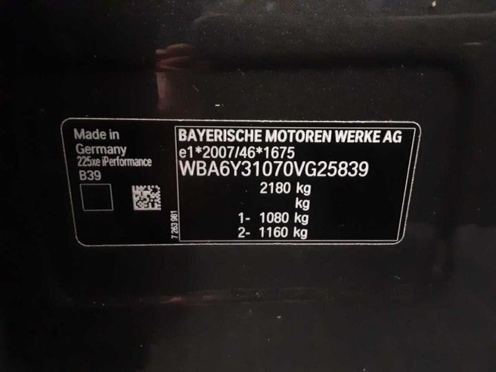 Photo 11 VIN: WBA6Y31070VG25839 - BMW 225XE ACTIVE TOURER 