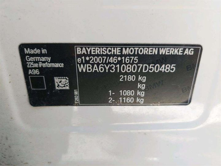 Photo 8 VIN: WBA6Y310807D50485 - BMW SRIE 2 ACTIVE TOURER 