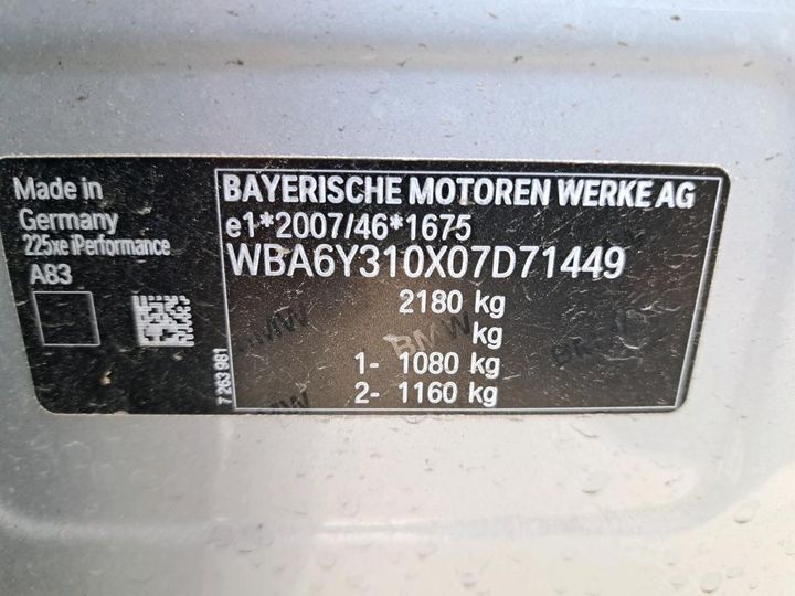 Photo 3 VIN: WBA6Y310X07D71449 - BMW SERIE 2 ACTIVE 