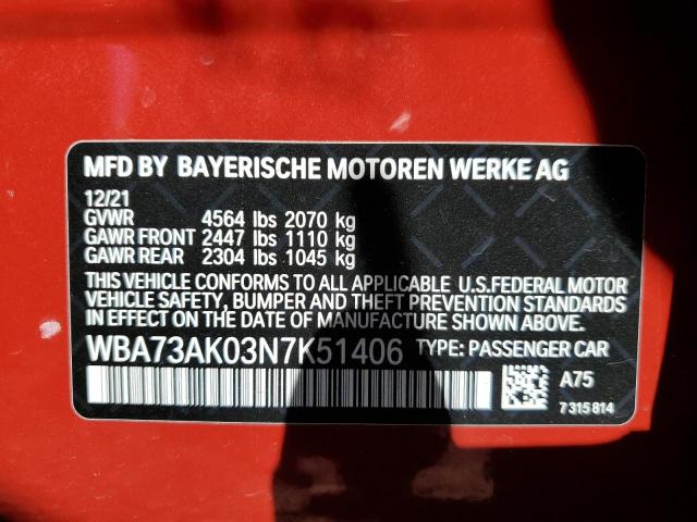 Photo 12 VIN: WBA73AK03N7K51406 - BMW 2 SERIES 