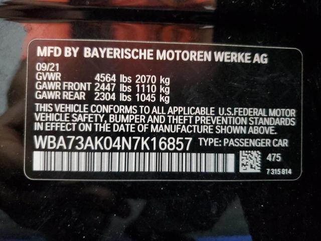 Photo 11 VIN: WBA73AK04N7K16857 - BMW 228XI 