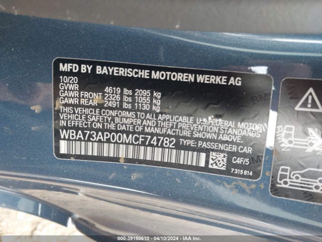 Photo 8 VIN: WBA73AP00MCF74782 - BMW 430I 